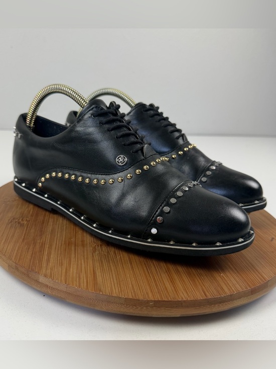 G/Fore Shoes - G/FORE Studded Bling Black Leather Golf Shoes